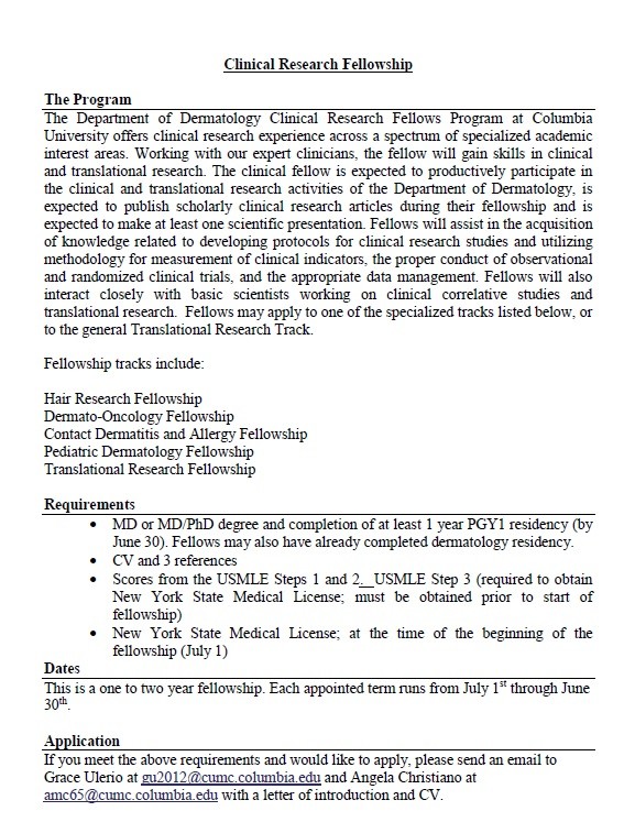 Clinical Research Fellowship